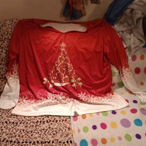 Festive Winter Seasonal Long-Sleeve 4XL Women's shirt